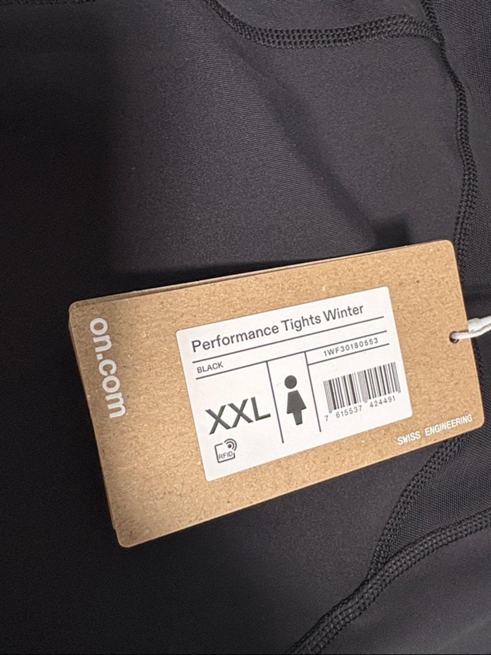 NWT [On Running] Performance Tights Winter Athletic Leggings Black Women's XXL - Picture 12 of 13